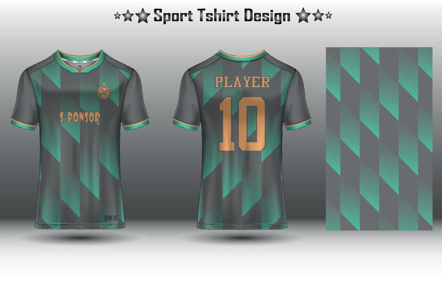 Football jersey mockup, soccer jersey mockup, cycling jersey mockup and sport jersey mockup with abstract geometric pattern vector