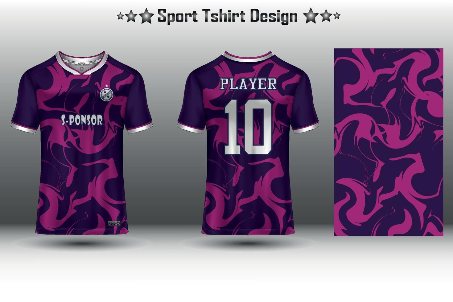 Soccer jersey mockup football jersey design sublimation sport t shirt design collection for racing, cycling, gaming, motocross vector