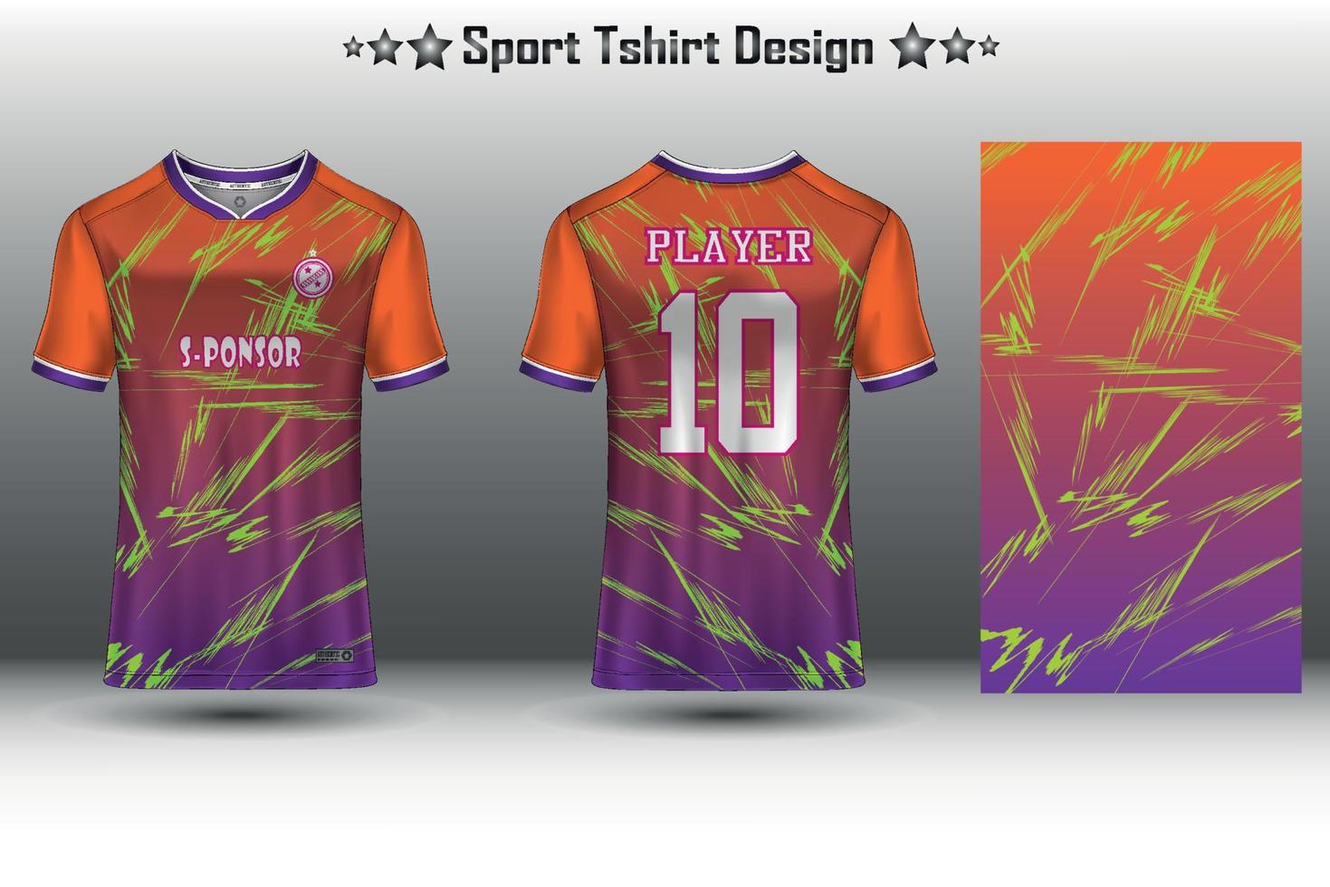 Soccer jersey mockup football jersey design sublimation sport t shirt design collection for racing, cycling, gaming, motocross vector
