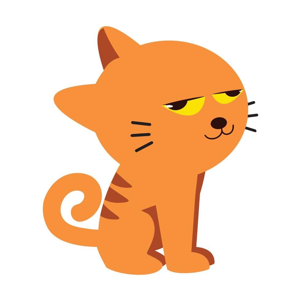Cute Cat adorable orange vector