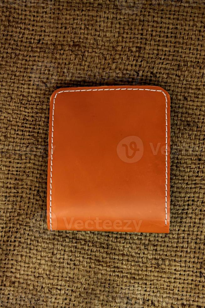 Men's brown leather wallet. photo