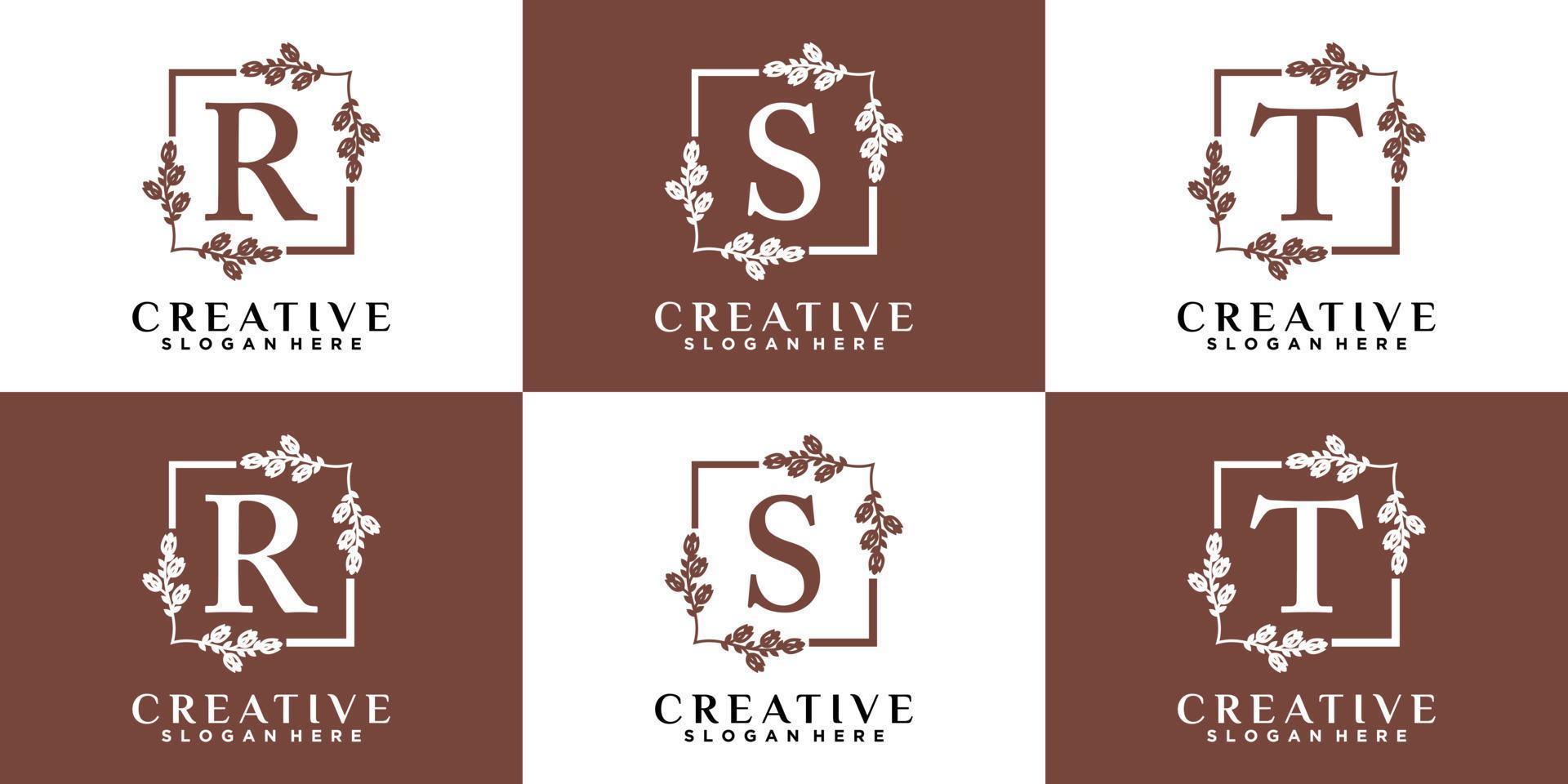 Monogram logo design initial latter RST with style and creative concept vector