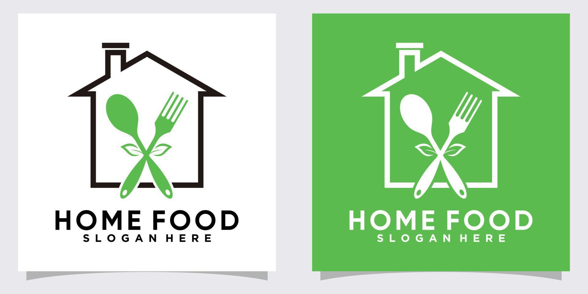 diseño de logotipo de comida casera con estilo y concepto creativo vector