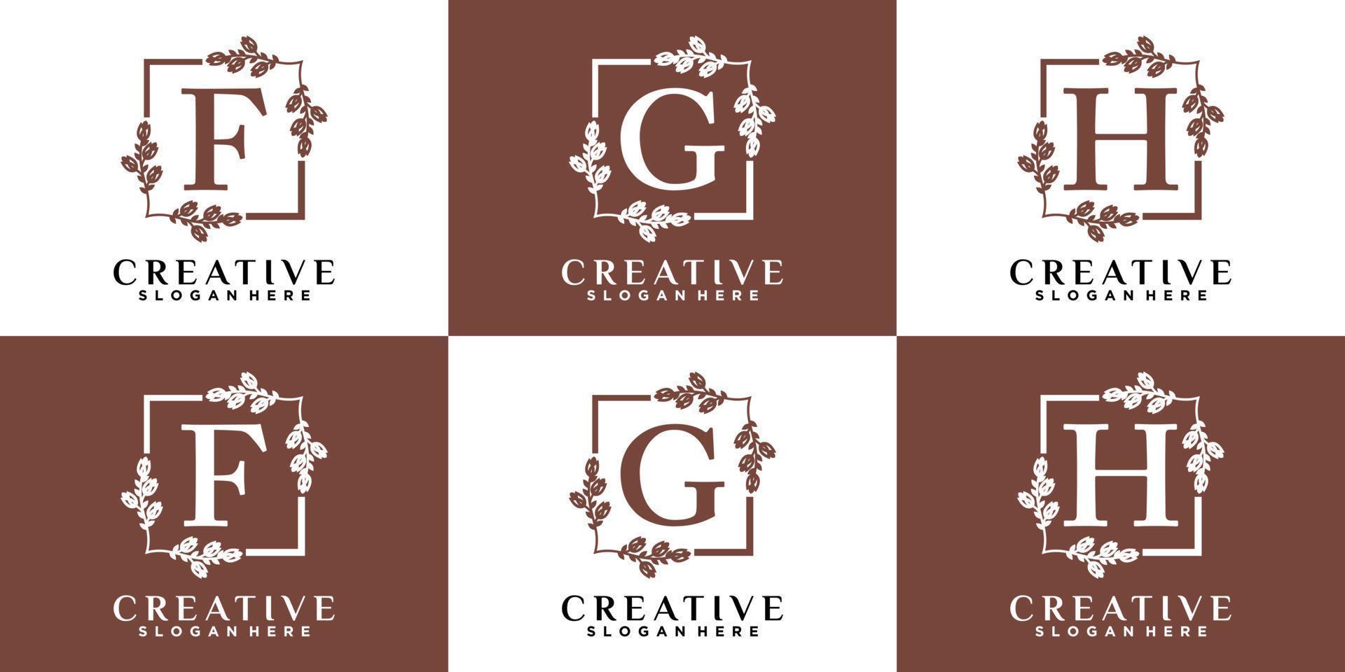 Monogram logo design initial latter FGH with style and creative concept vector