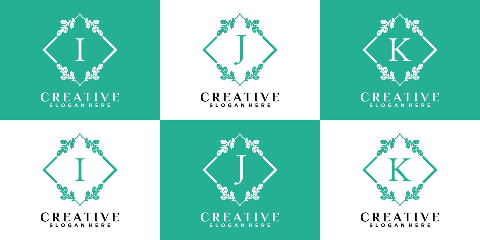 diseño de logotipo monograma inicial último ijk con estilo y concepto creativo vector