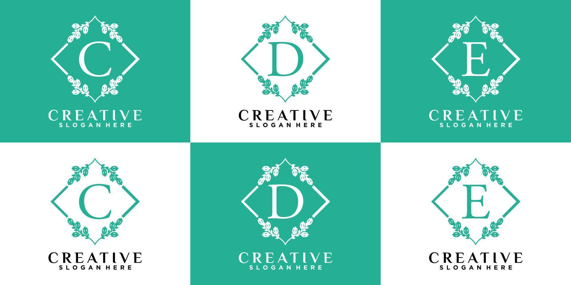 monograma diseño de logotipo inicial último cde con estilo y concepto creativo vector