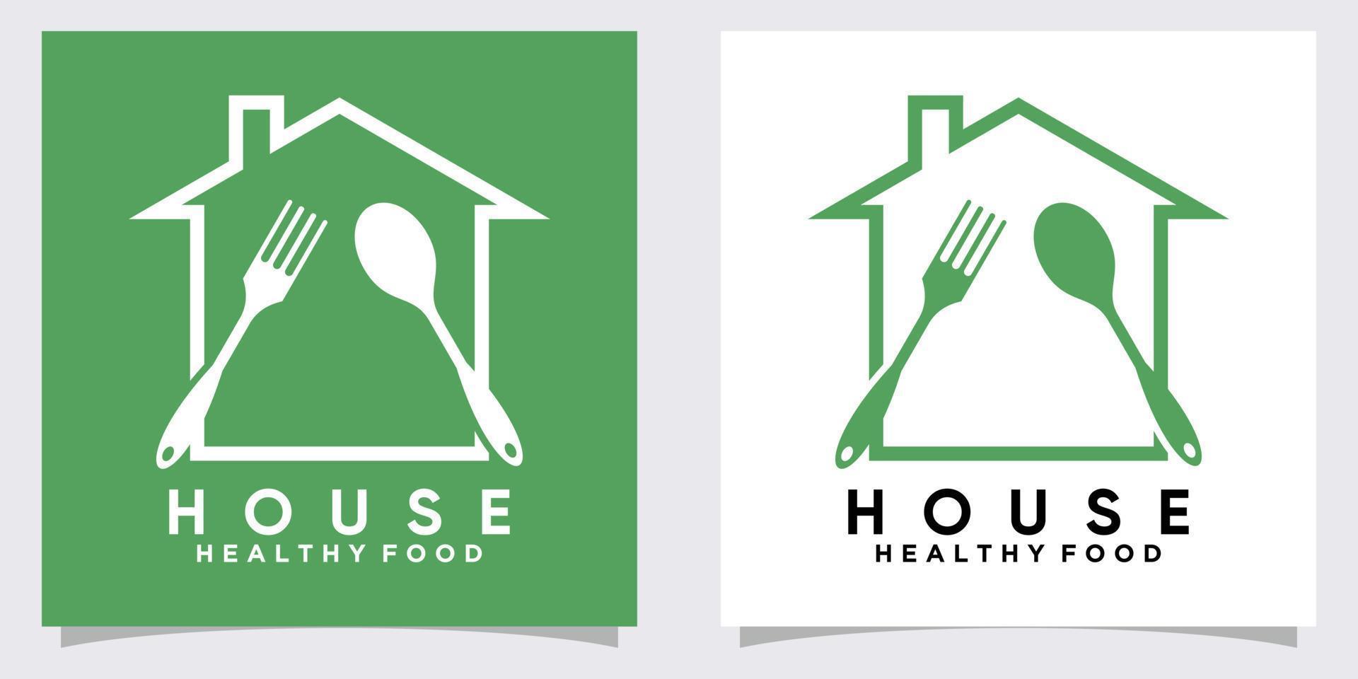 diseño de logotipo de comida casera con estilo y concepto creativo vector