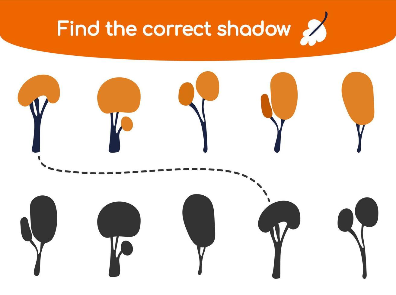 Find the correct shadow kids game vector illustration