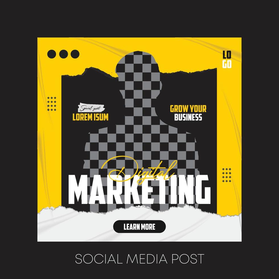 Digital business marketing social media post template and business marketing banner template vector