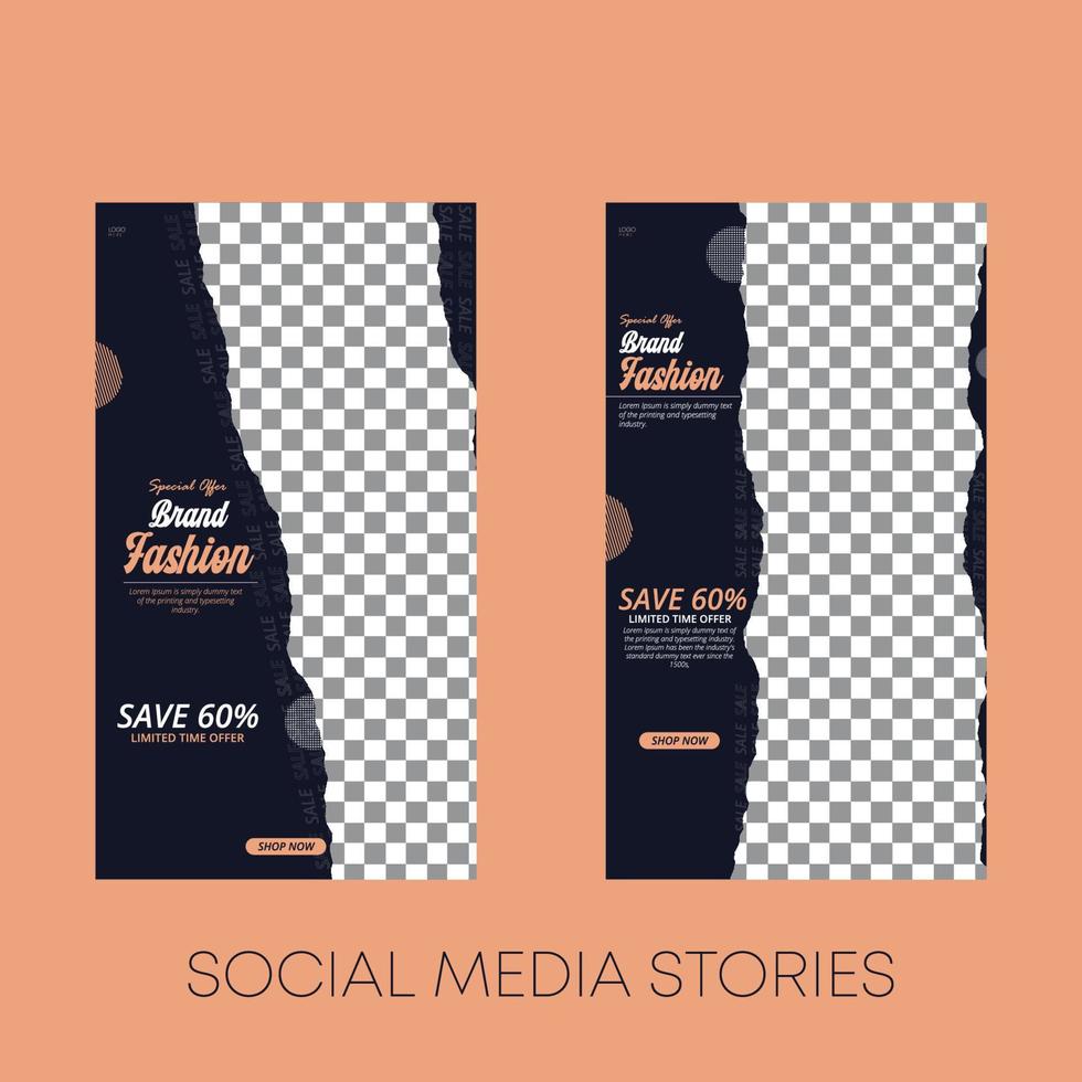 set of Fashion Instagram Story or social media stories Vector Templates