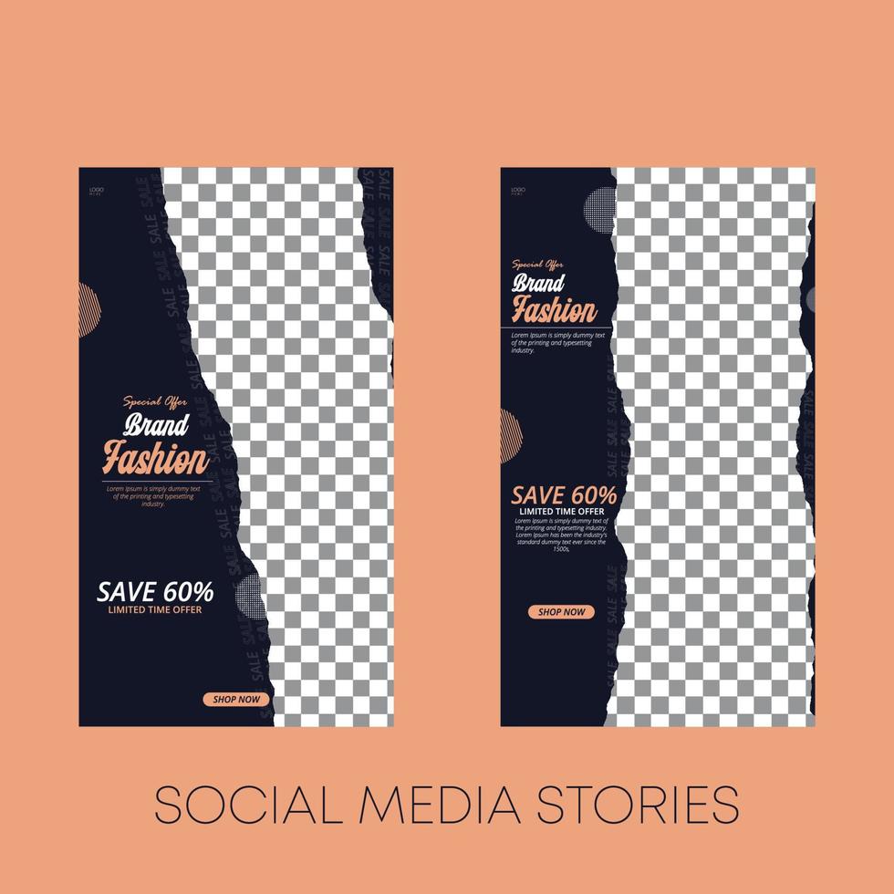 conjunto de plantillas vectoriales de historias de instagram de moda o historias de redes sociales vector