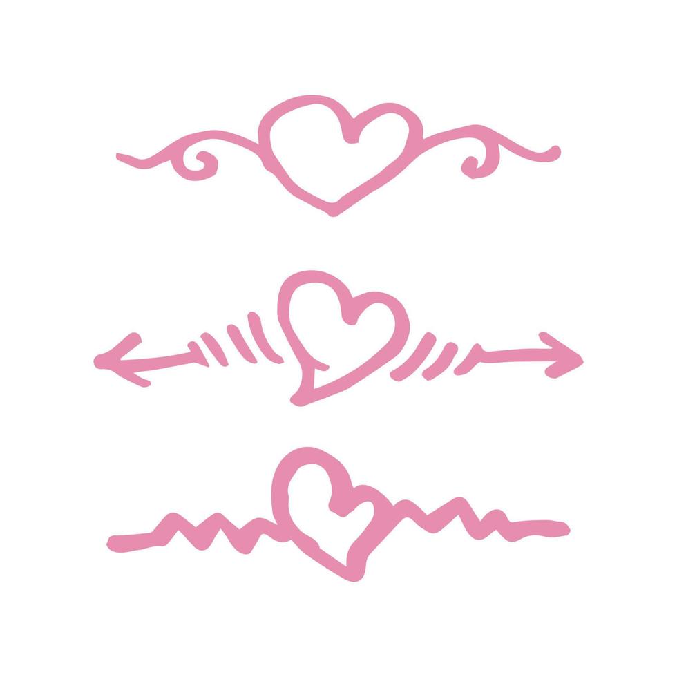 Hand Drawn Doodle Love Swirls arrows decor Element vector
