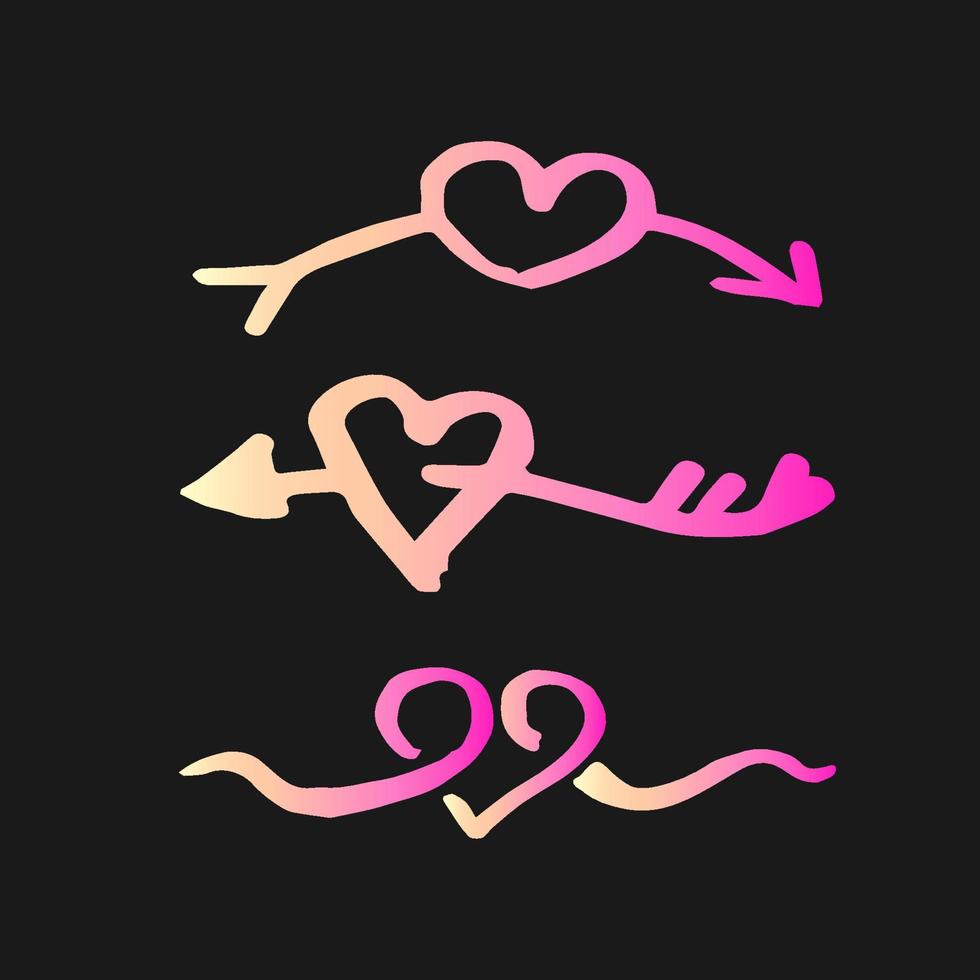 Hand Drawn Doodle Love Swirls arrows decor Element vector