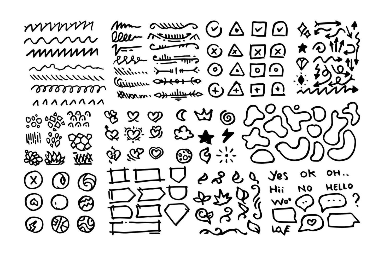 Arrow Doodle Vector Illustration Set Stock Vector art