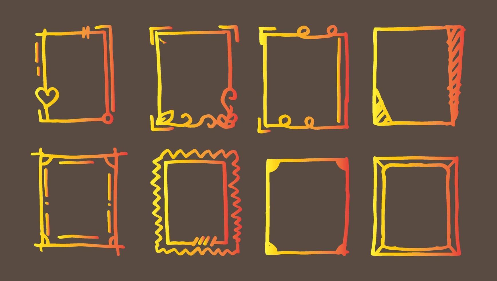 Set Doodle Frames Vector Illustration Set