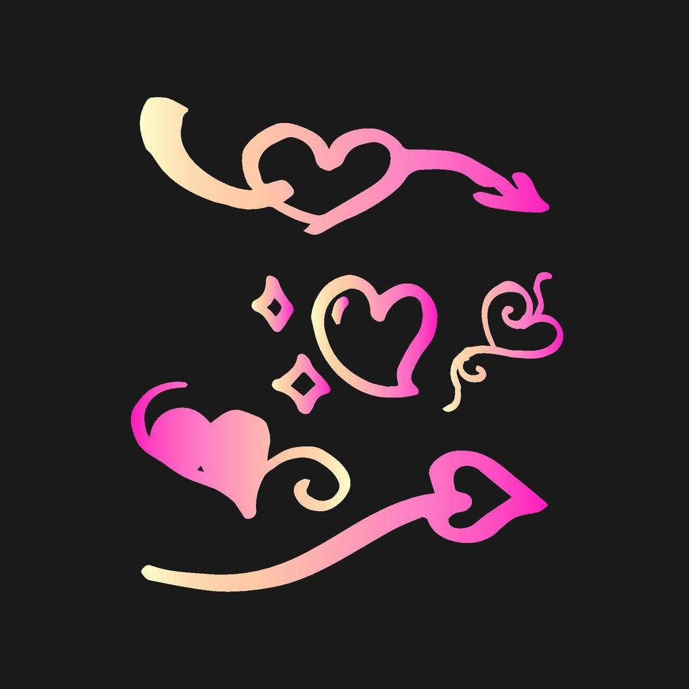 Hand Drawn Doodle Love Swirls arrows decor Element vector