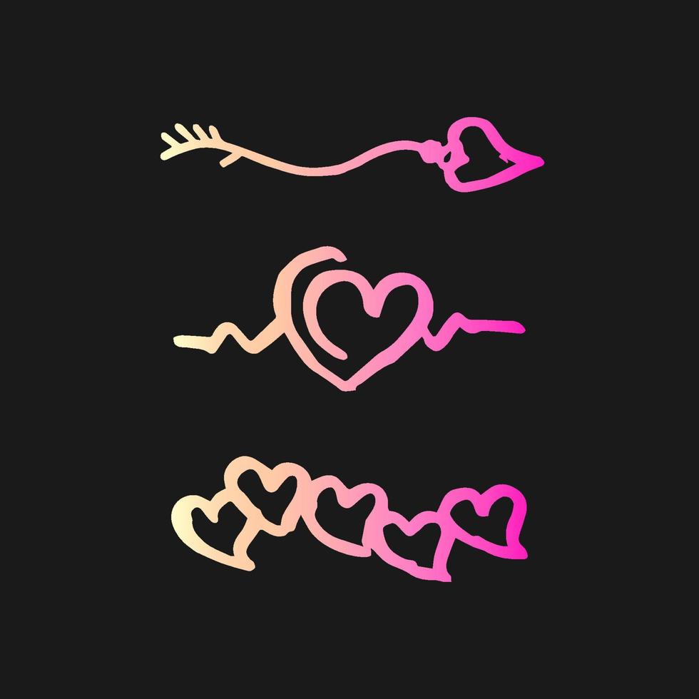 Hand Drawn Doodle Love Swirls arrows decor Element vector