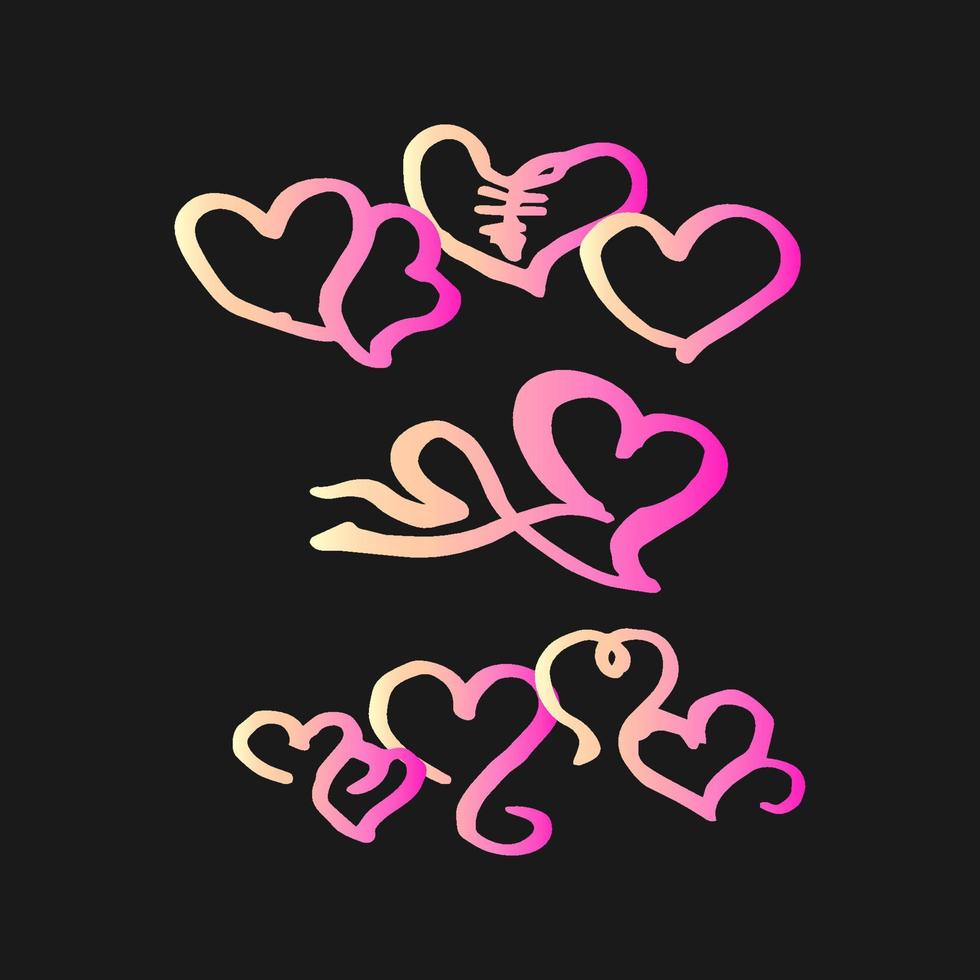 dibujado a mano doodle amor remolinos flechas decoración elemento vector
