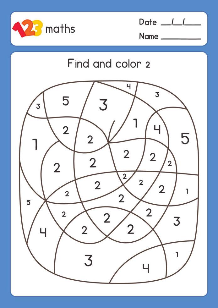black and white coloring outline following number in maths subject exercises sheet kawaii doodle vector cartoon