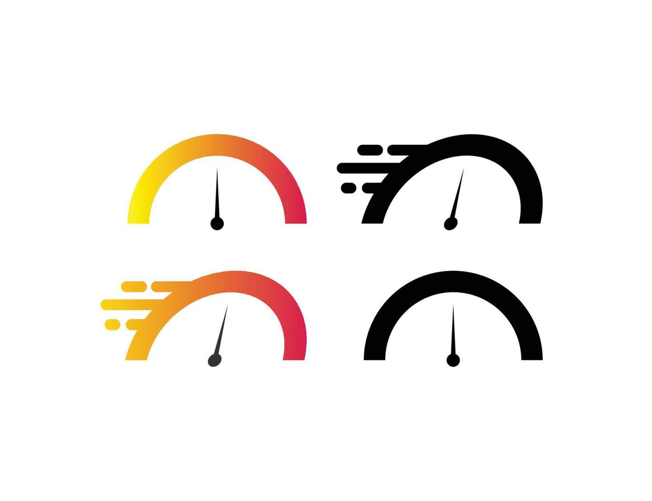 Speedometer symbol icon illustration set vector
