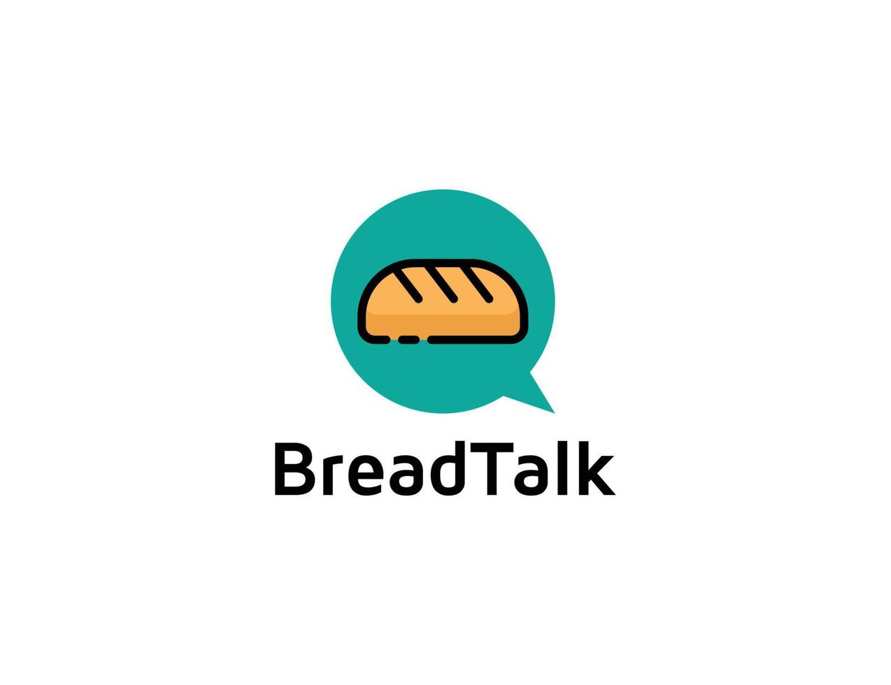 Bread logo illustration with chat concept vector