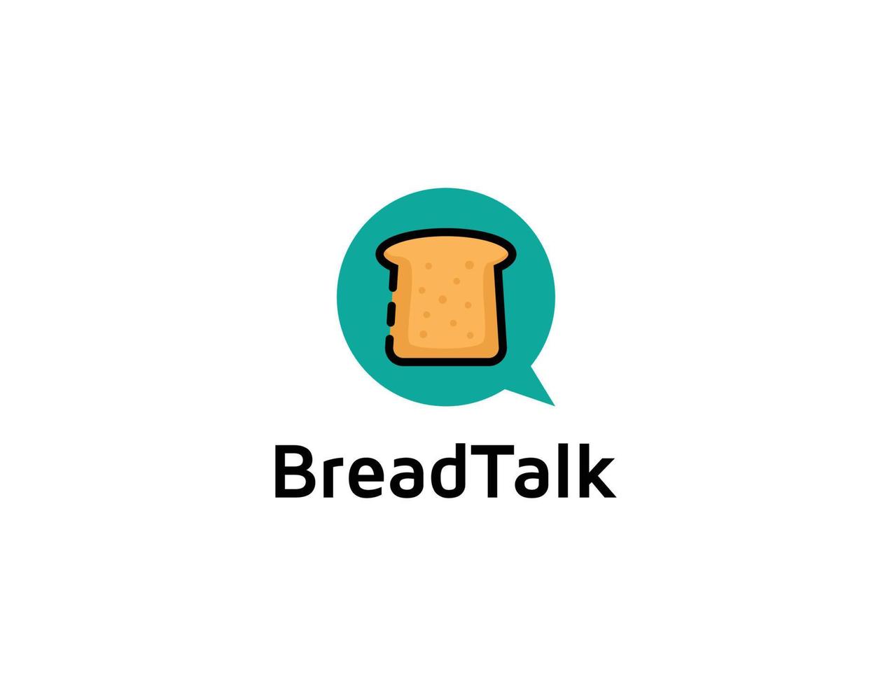 Bread logo illustration with chat concept vector