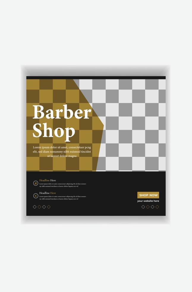 Barber shop social media post template vector