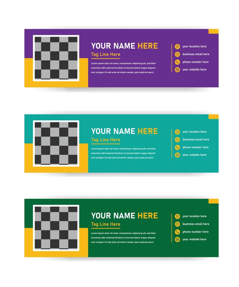 Colorful email signatures template vector design