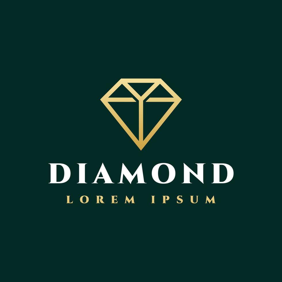 diseño de logotipo de joyería de diamantes dorados de lujo vector