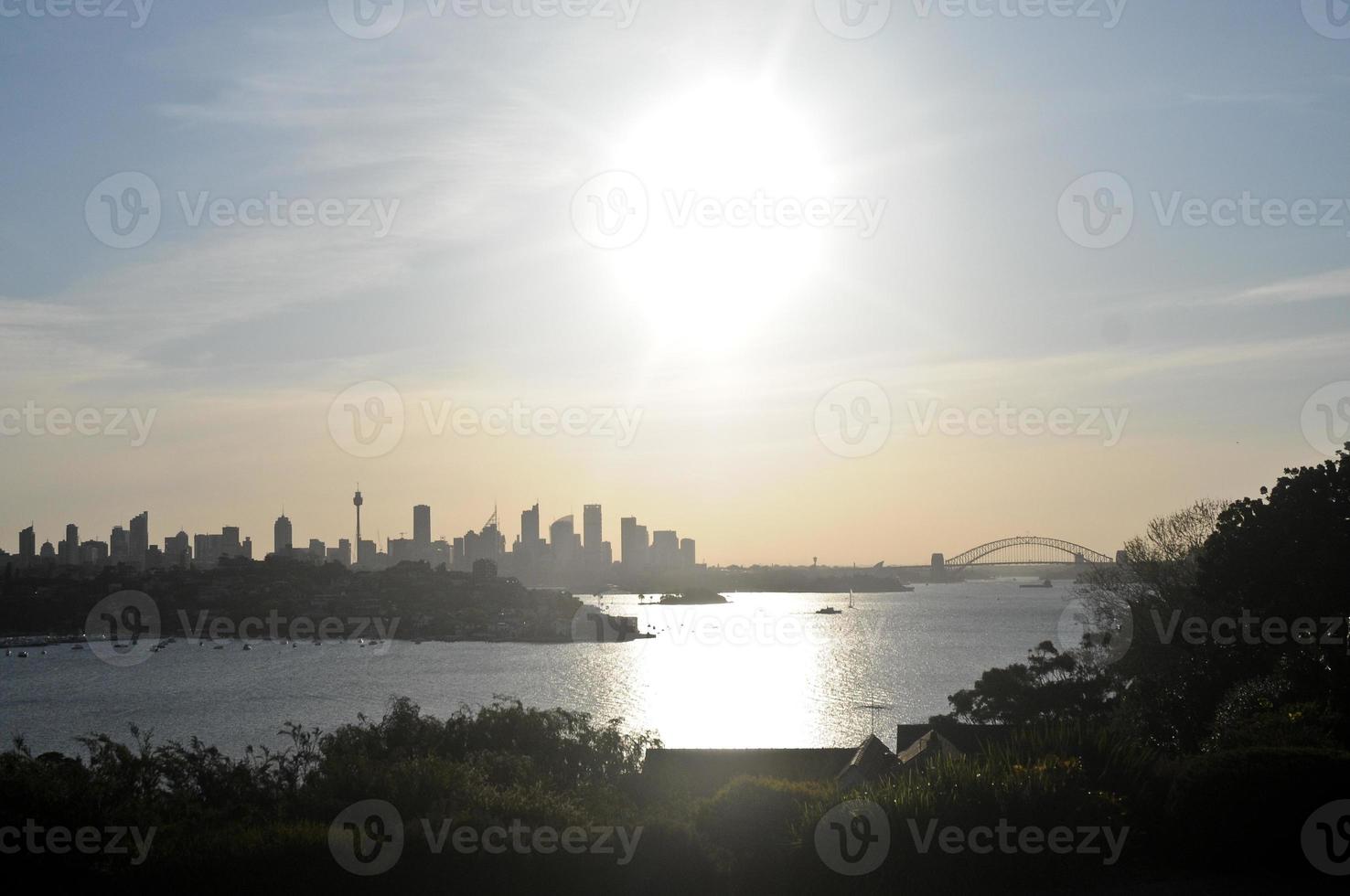 Sydney city skyline scene in late afternoon photo