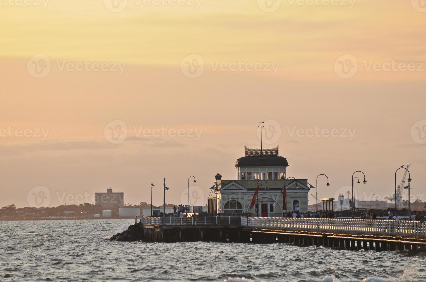 St Kilda Pier peaceful evening in Melbourne Victoria Australia photo