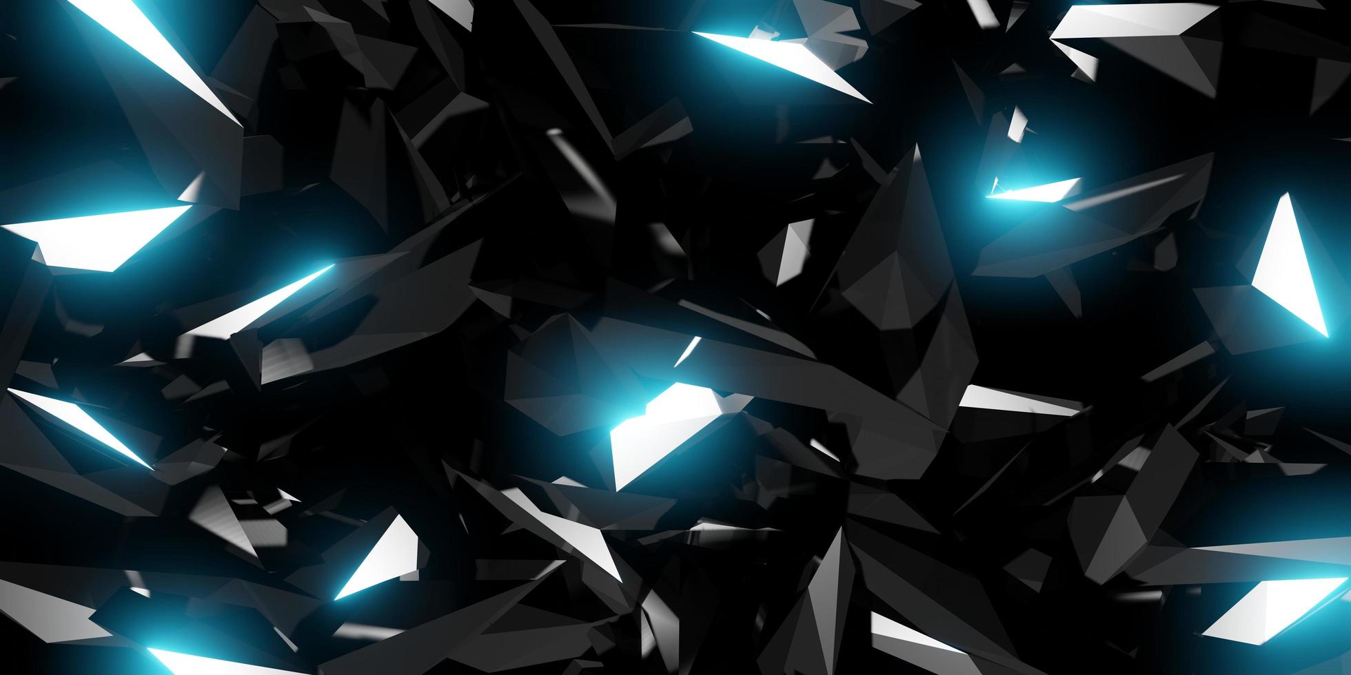 background broken glass blasting metal shards scattered 3D illustration photo