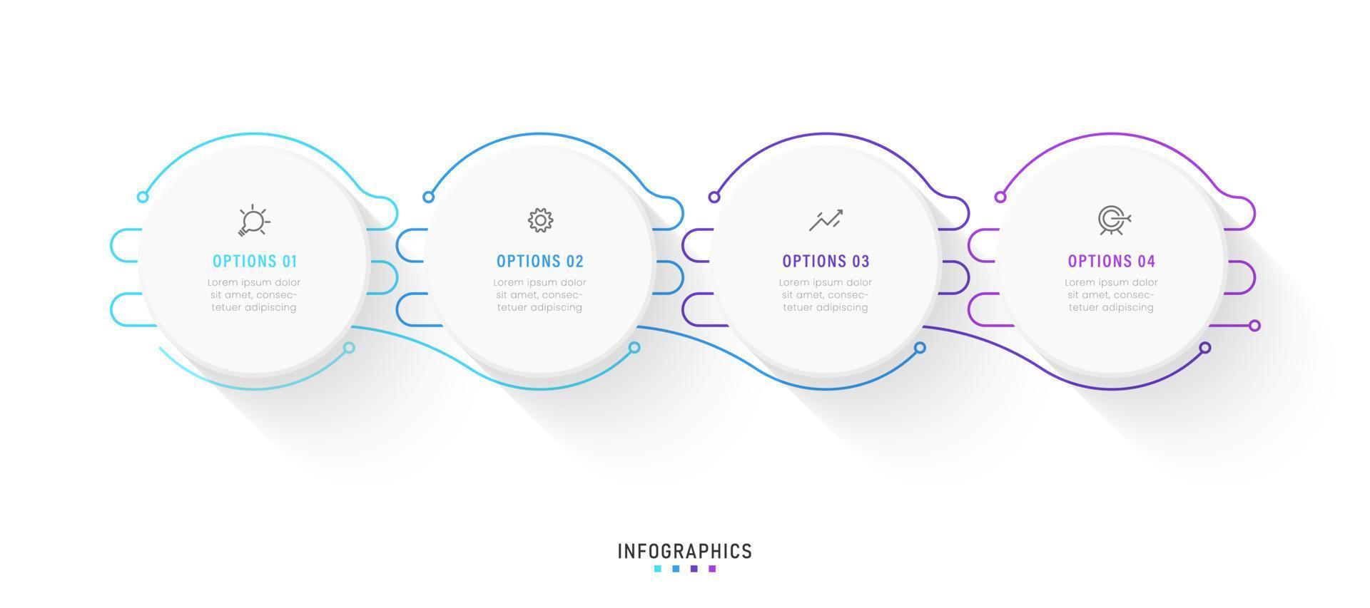 Vector Infographic label design template with icons and 4 options or steps. Can be used for process diagram, presentations, workflow layout, banner, flow chart, info graph.