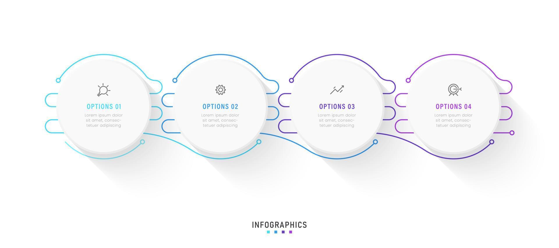 Vector Infographic label design template with icons and 4 options or steps. Can be used for process diagram, presentations, workflow layout, banner, flow chart, info graph.