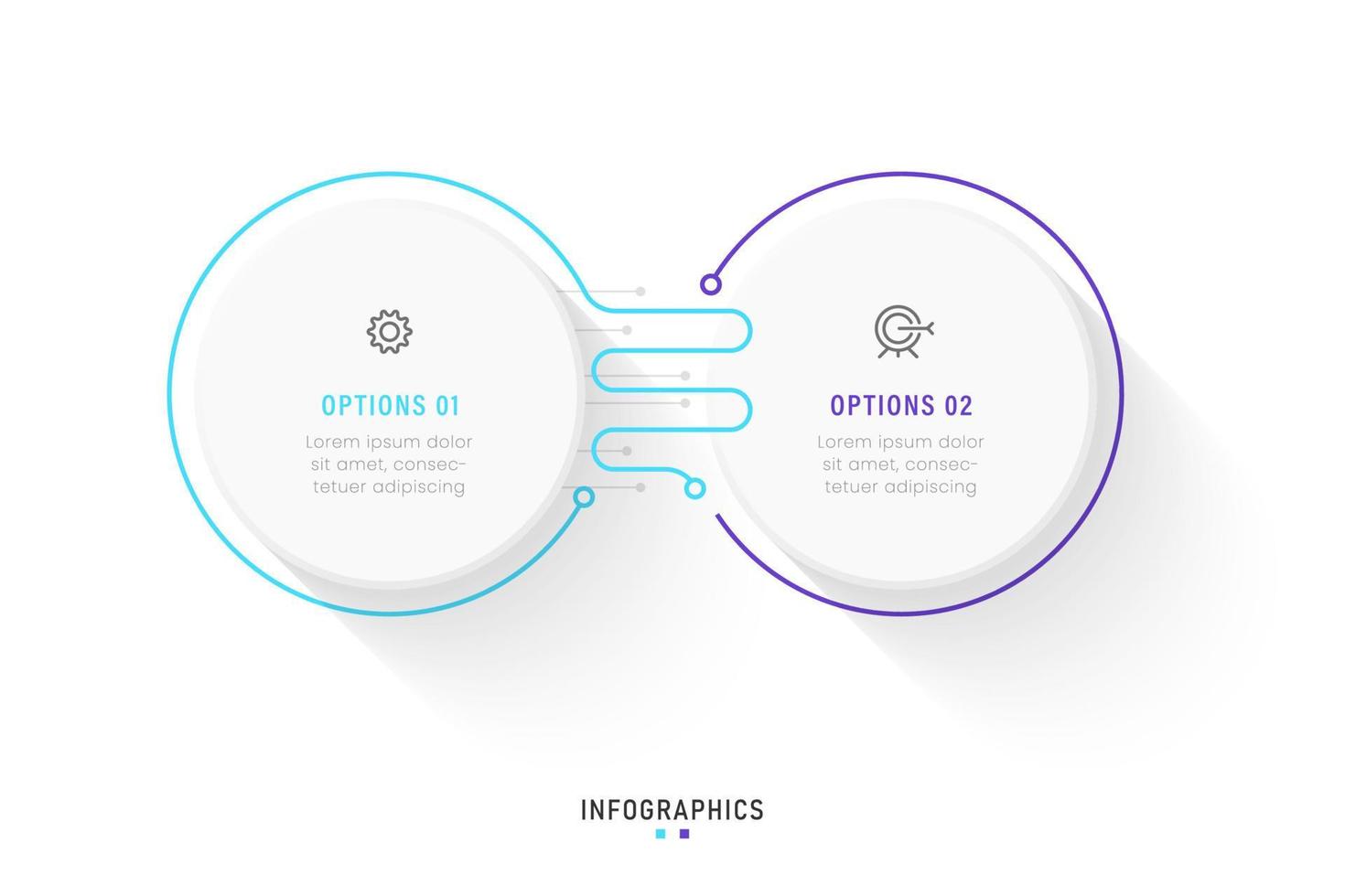 Vector Infographic label design template with icons and 2 options or steps. Can be used for process diagram, presentations, workflow layout, banner, flow chart, info graph.