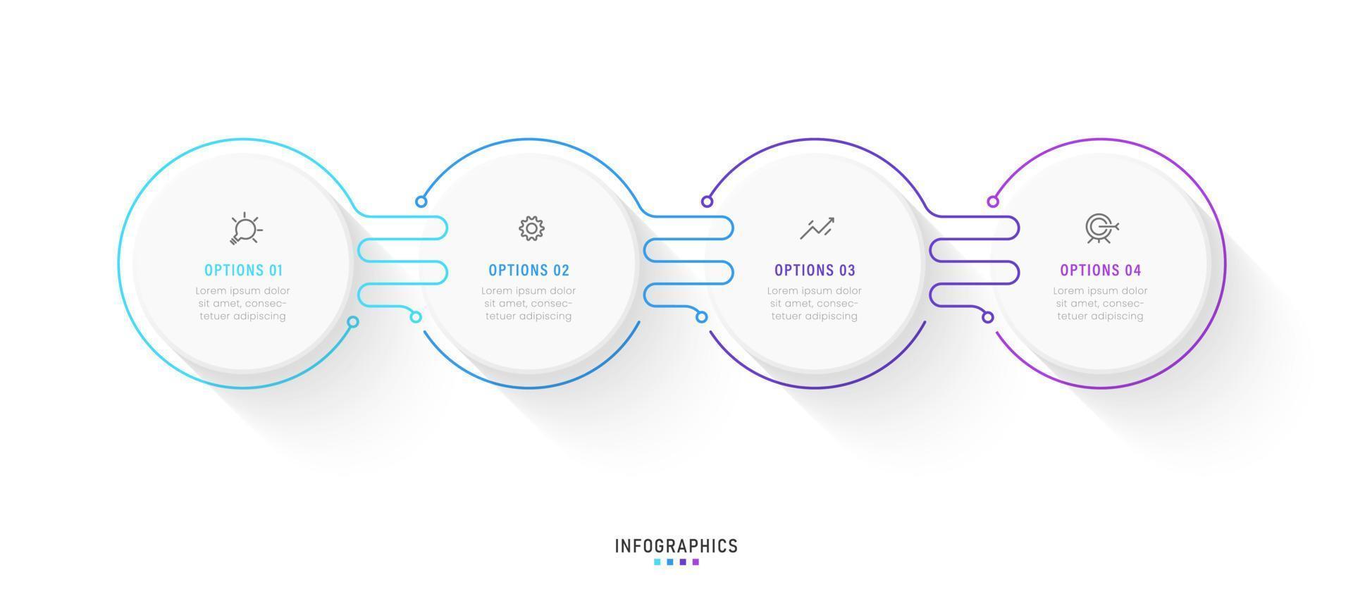 Vector Infographic label design template with icons and 4 options or steps. Can be used for process diagram, presentations, workflow layout, banner, flow chart, info graph.