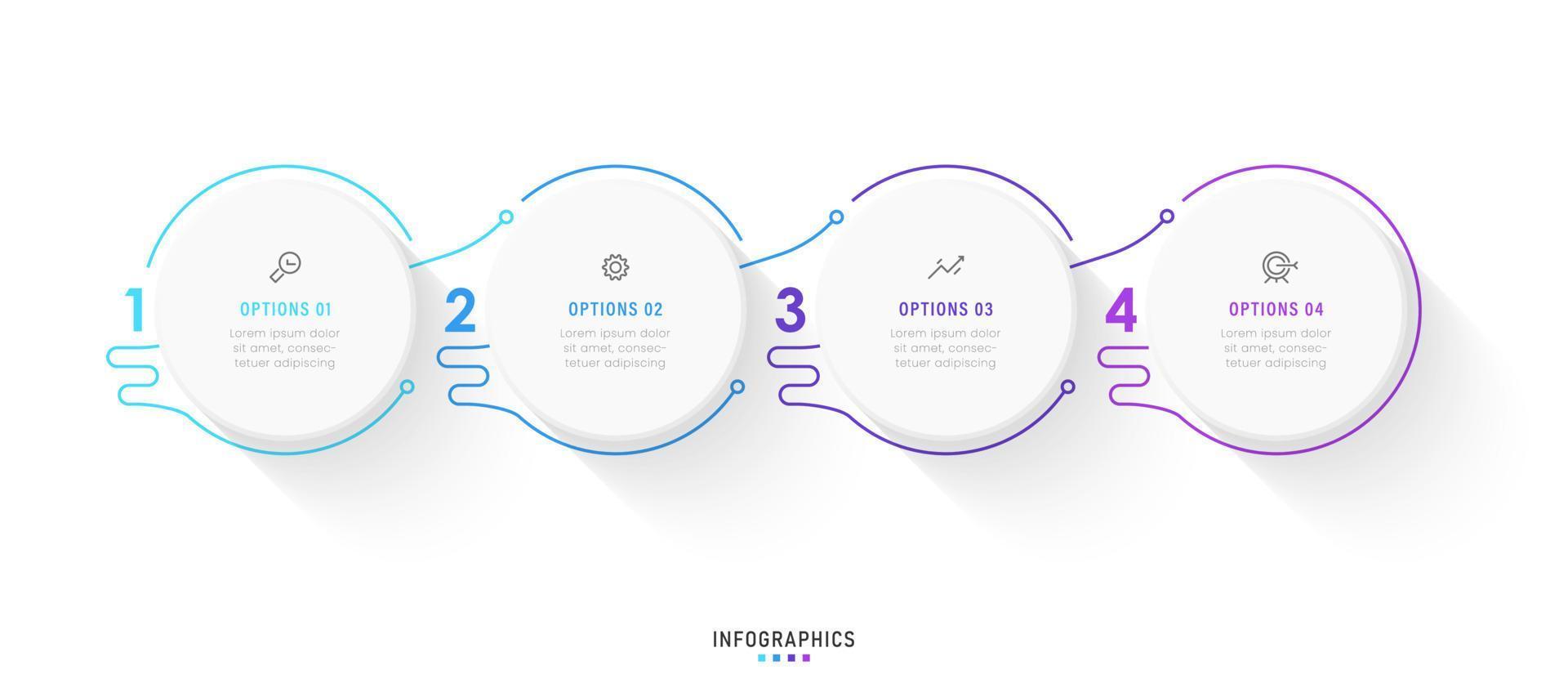 Vector Infographic label design template with icons and 4 options or steps. Can be used for process diagram, presentations, workflow layout, banner, flow chart, info graph.