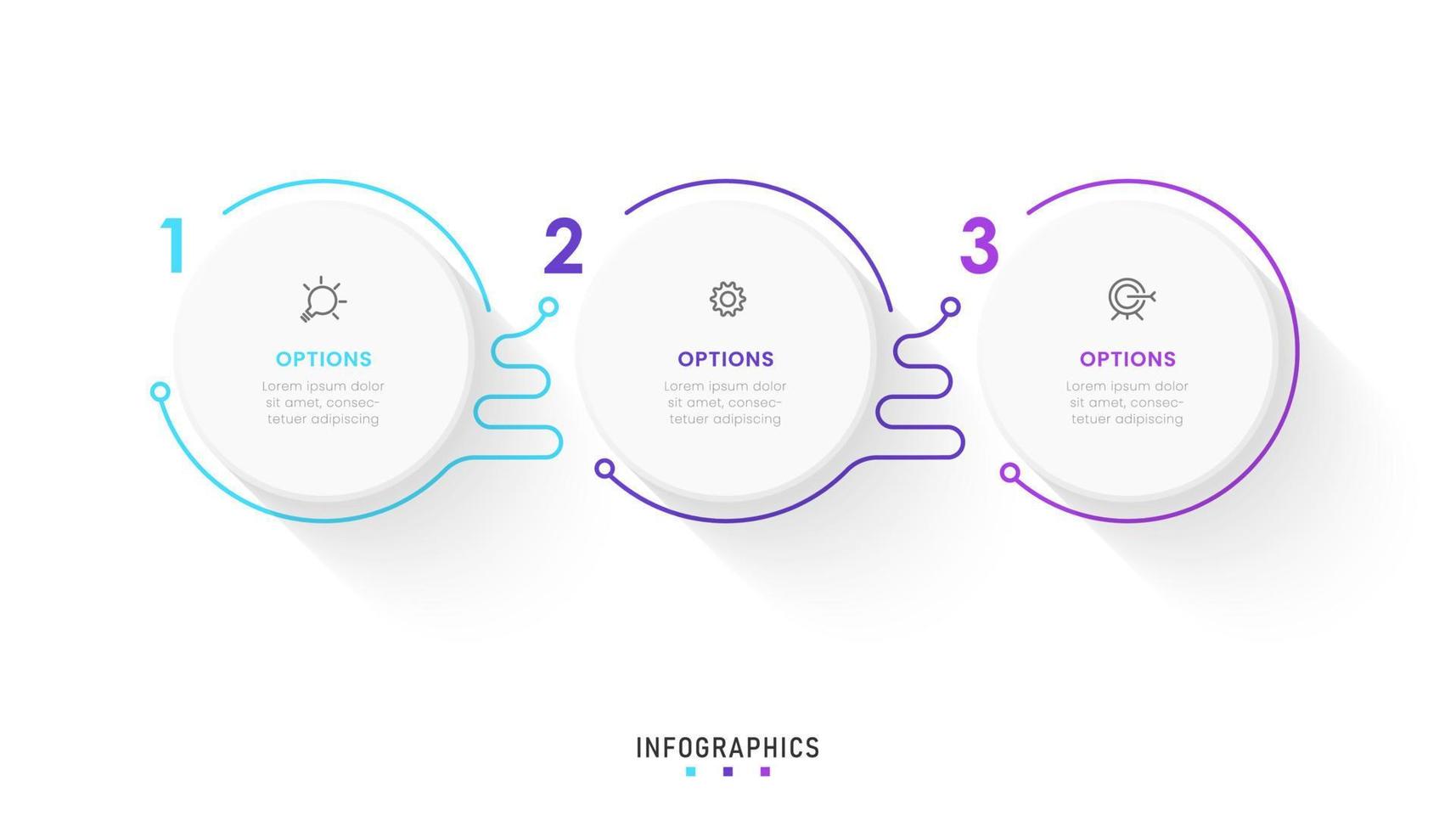 Vector Infographic label design template with icons and 3 options or steps. Can be used for process diagram, presentations, workflow layout, banner, flow chart, info graph.