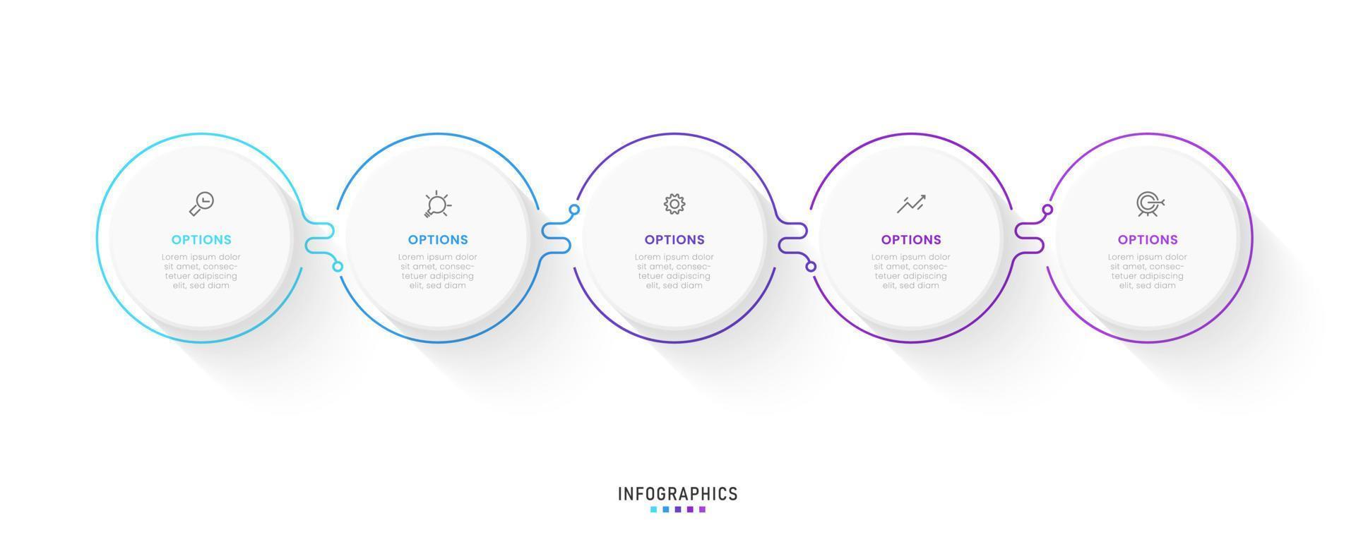 Vector Infographic label design template with icons and 5 options or steps. Can be used for process diagram, presentations, workflow layout, banner, flow chart, info graph.