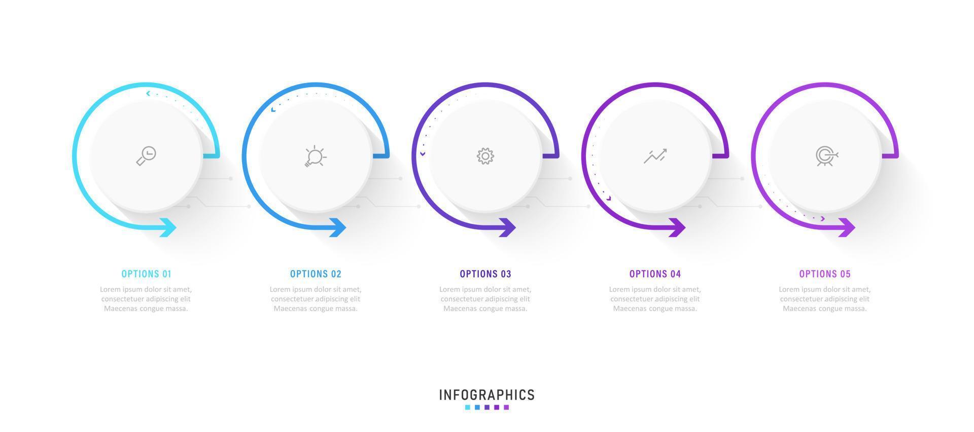 Vector Infographic label design template with icons and 5 options or steps. Can be used for process diagram, presentations, workflow layout, banner, flow chart, info graph.