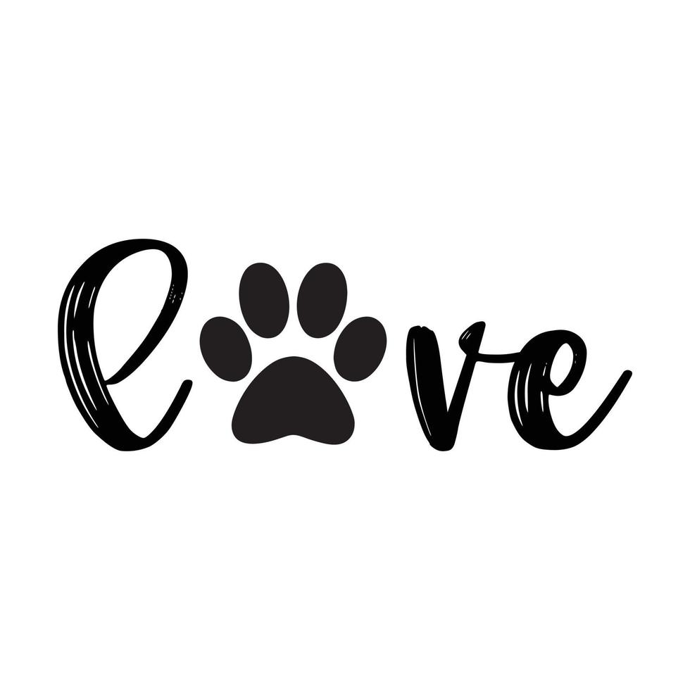 dog paw print lovers vector