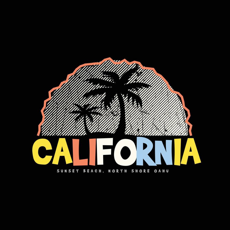 California illustration typography. perfect for t shirt design vector