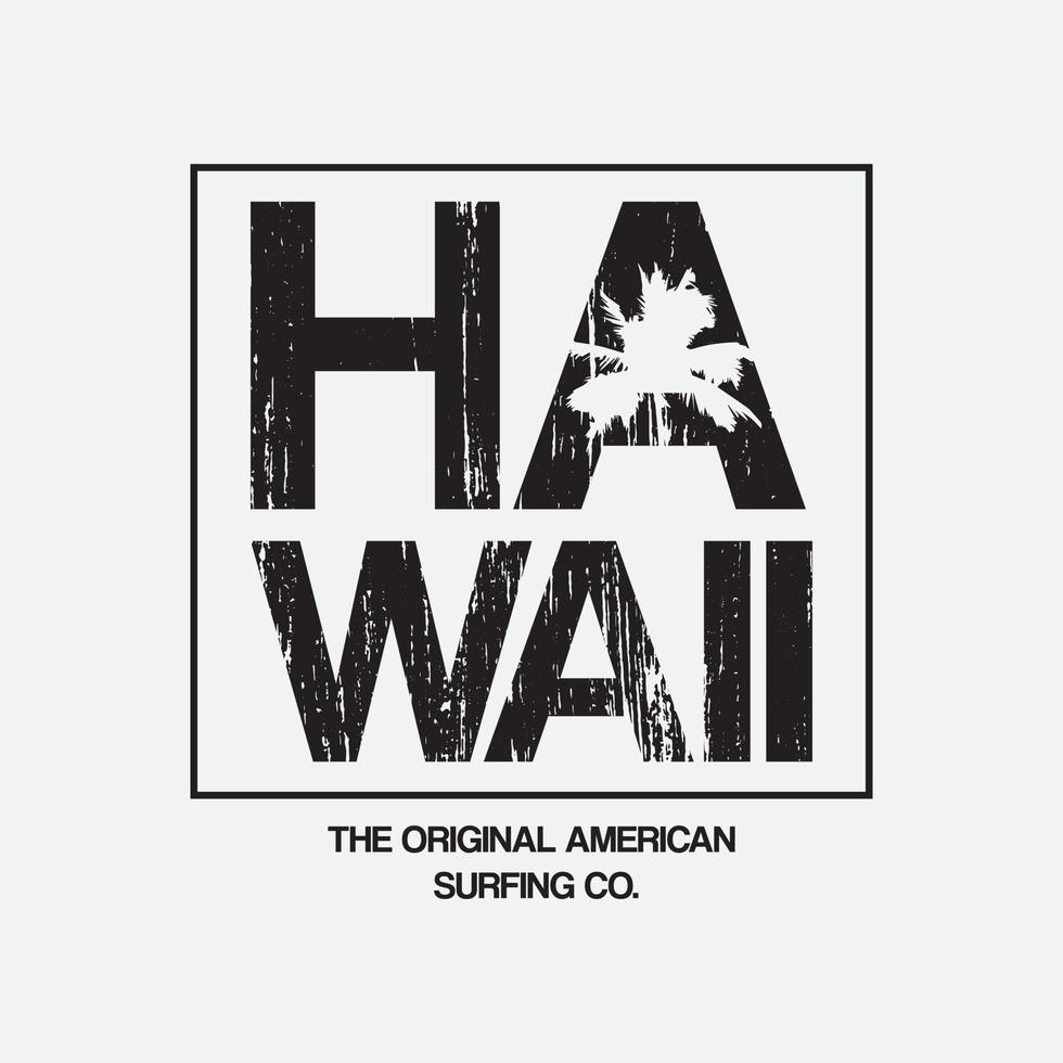 Hawaii illustration typography. perfect for t shirt design vector