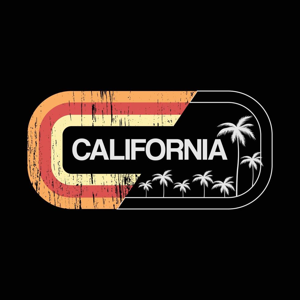 California illustration typography. perfect for t shirt design vector