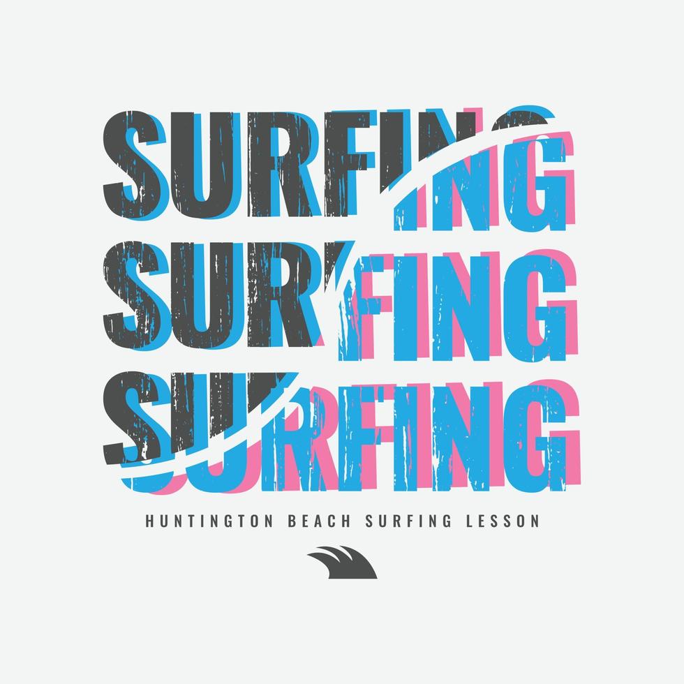 Surfing beach illustration typography. perfect for t shirt design vector