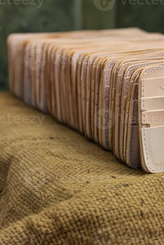 Men's brown leather wallet. photo