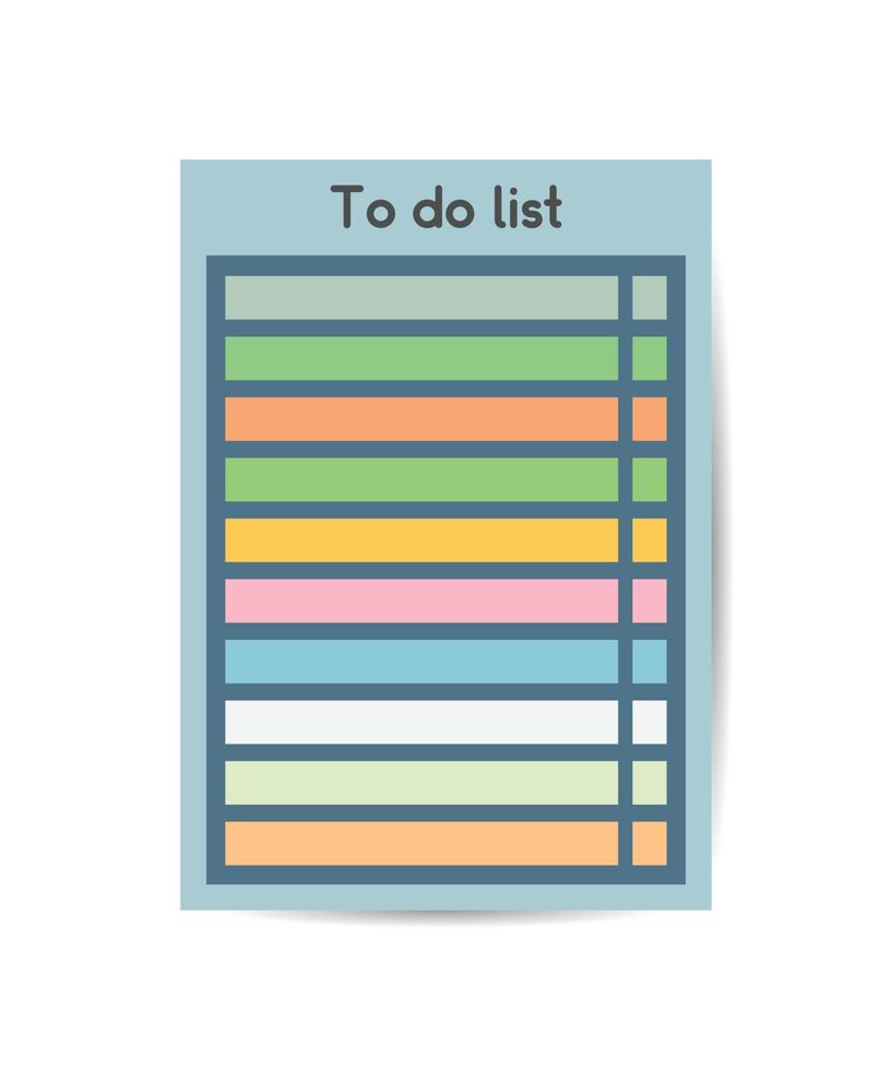 lista de tareas lista numerada con casilla de verificación y colores de líneas. vector