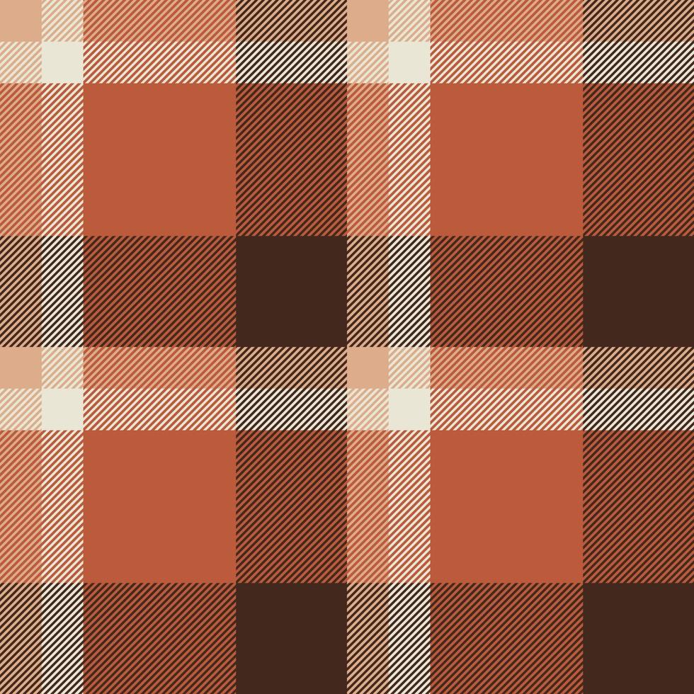 Plaid seamless pattern in orange. Check fabric texture. Vector textile print.