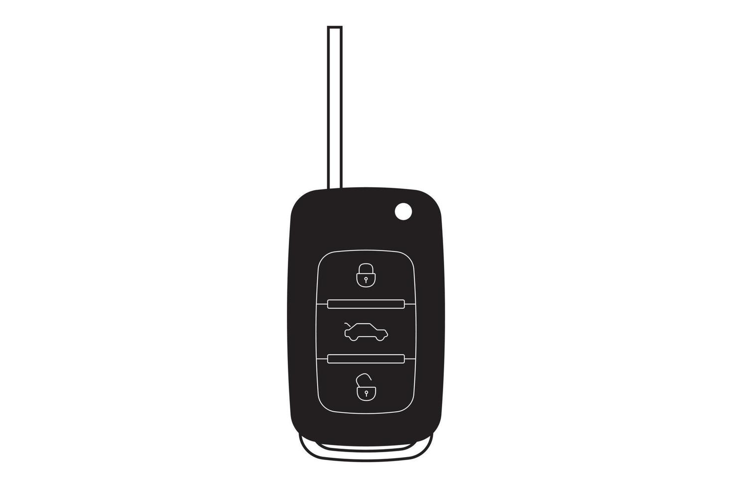 Key car with security system. Vehicle safety alarm remote icon. vector