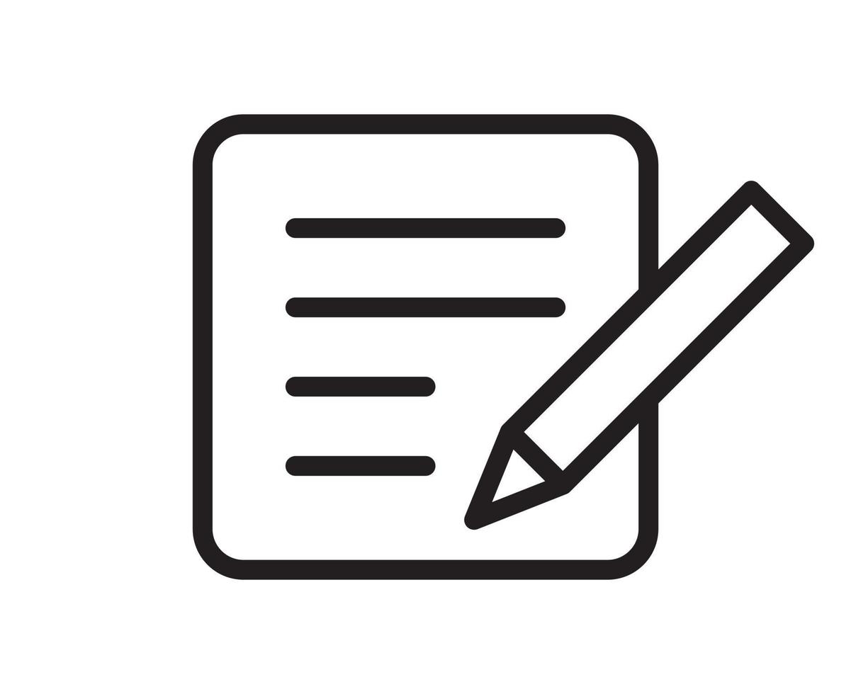 Note icon vector sign. Paper message or document page.